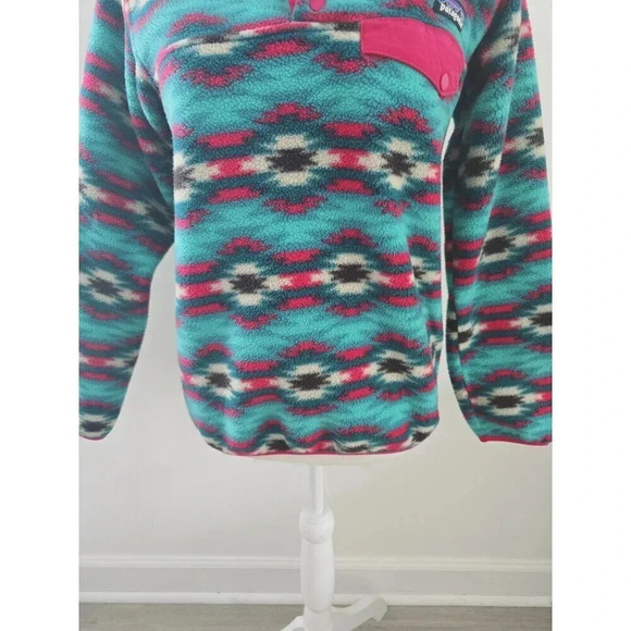 Patagonia Synchilla Wild Desert Aztec Western Pullover Fleece Jacket Sweater XS - Picture 7 of 14